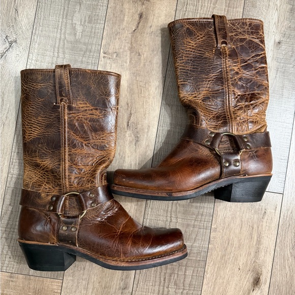 Frye Shoes - Frye | 12R Harness Brown Distressed Boots